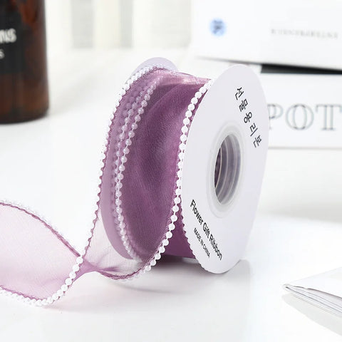 Luxury Dacron Pearl Fish Tail Satin Yarn Ribbon Biodegradable Wave Winding Handmade Bouquet Flower Valentine's Day Wedding
