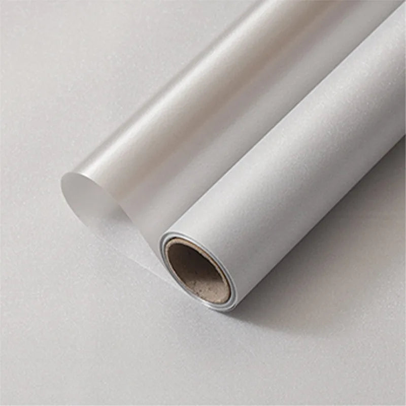 Single-Sided Coated Floral Paper Wrapped Waterproof Pearl Satin Silk Texture and Thickened Silver Glitter Film
