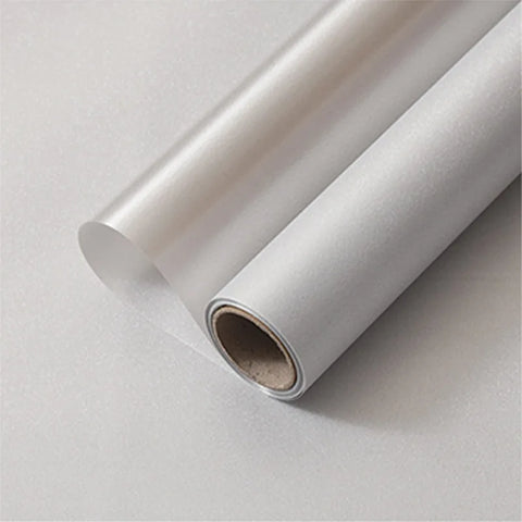 Single-Sided Coated Floral Paper Wrapped Waterproof Pearl Satin Silk Texture and Thickened Silver Glitter Film