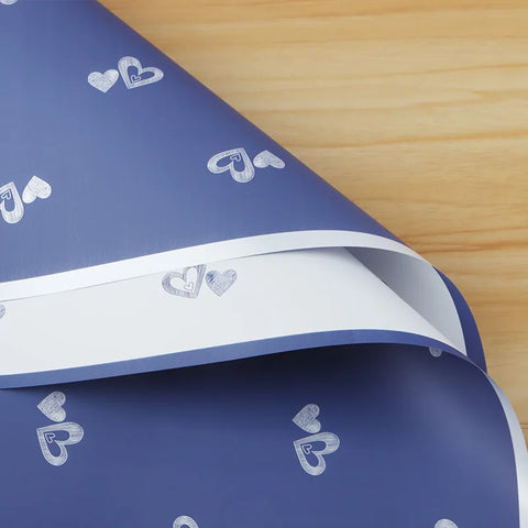 Happy Valentine's Day Waterproof Heart Flower Design Wrapping Paper Simple Bouquet Gift Packaging with PE Coating