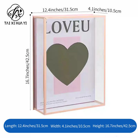 Acrylic Transparent Heart-shaped Gift Box Square Box Flower Bouquet Packaging for Roses Rose Box Storage