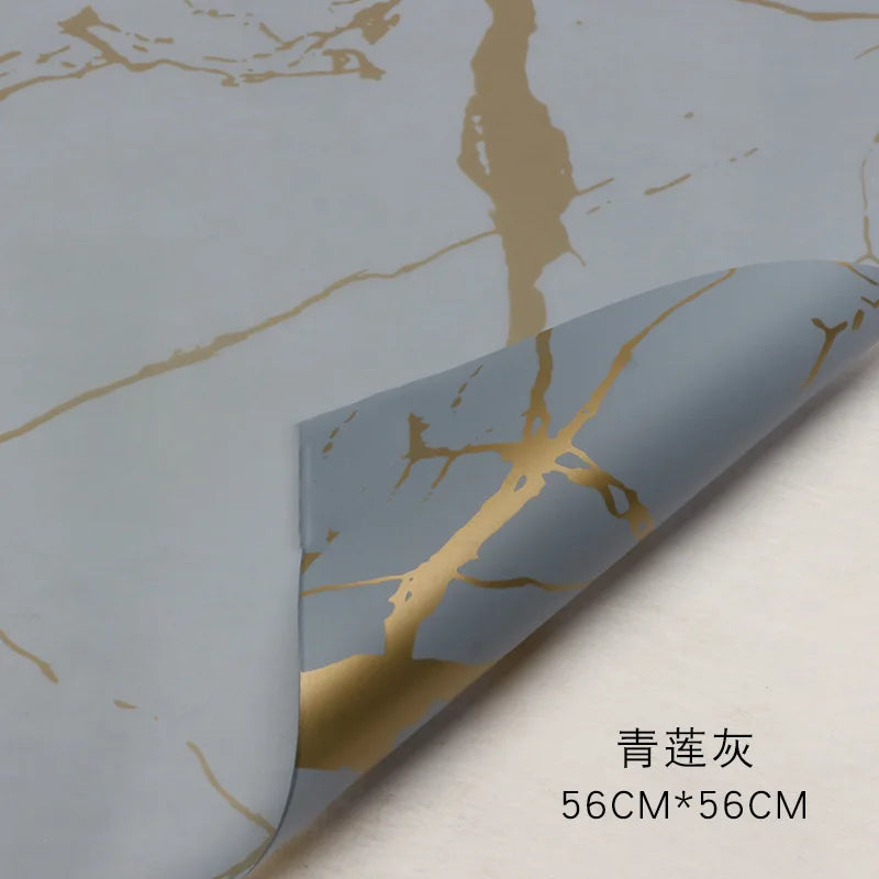 Snow White Flower Packaging Paper Single-Sided Coated OPP Waterproof Plastic with English Newspaper Design