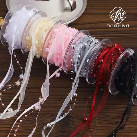 Luxury Handmade DIY Beaded Snow Silk Strap Wedding & Christmas Floral Gift Strap Valentine's Day Style Floral Holding Flowers