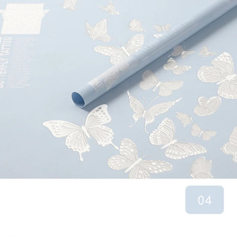 Butterfly Dance Floral Flower Art Wrapping Paper 58x58cm Recyclable PVC Coated Jelly Film Bag with Custom Options