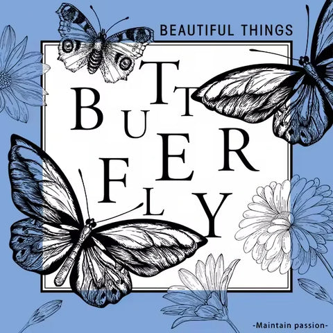 Dreamy Butterfly Waterproof Recyclable Double Sided Wrapping Paper Crafting Flower Bouquets Stickers Floral Art Materials