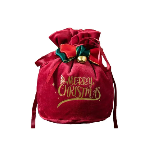 Exquisite Velvet Santa Claus Xmas New Year Candy Bag Craft New Christmas Gifts Drawstring Children Stamp