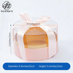 Round Cylinder Rose Flower Gift Box with UV Coating and Transparent Lid for Valentine's Day Fresh Flower Packaging