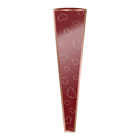 Transparent OPP Fresh Floral Packaging for Florists Elegant Heart Pattern Single Rose Flower Bag