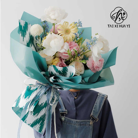 Snow Mountain Flower DIY Handmade Gift Paper Coated Bouquet Packaging Paper Single Stripe