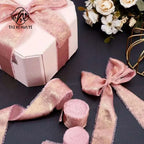 Double Face Hand-Torn Rough-Edge Gilded Plush Eco-friendly Satin Ribbon Valentine's Day Wedding Bouquet Tassels