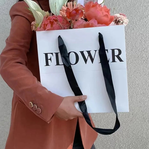 Flower Tote Bag Packaging Paper Bag Internet Famous square Hugging Bag Large Gift Bouquet Handbag