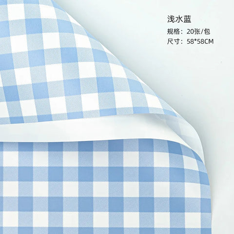 Waterproof Summer Plaid Wrapping Paper Korean Version Floral Arrangement Flower Packaging Materials Popular for Flower Shops