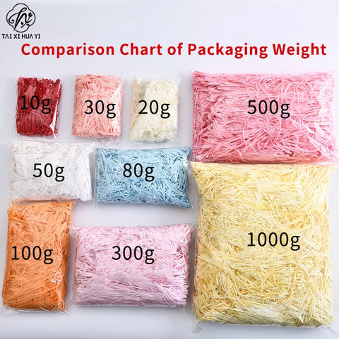 Wholesale Crinkle Cut Biodegradable Recyclable Raffia Paper Shreds 10g 20g 50g Bulk Gift Box Packaging Filling Eco-Friendly