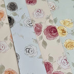 Eco-Friendly Recyclable Floral Wrapping Paper Simple Rose Bouquet Waterproof Single-Sided Coating Offset Printing Compatible New