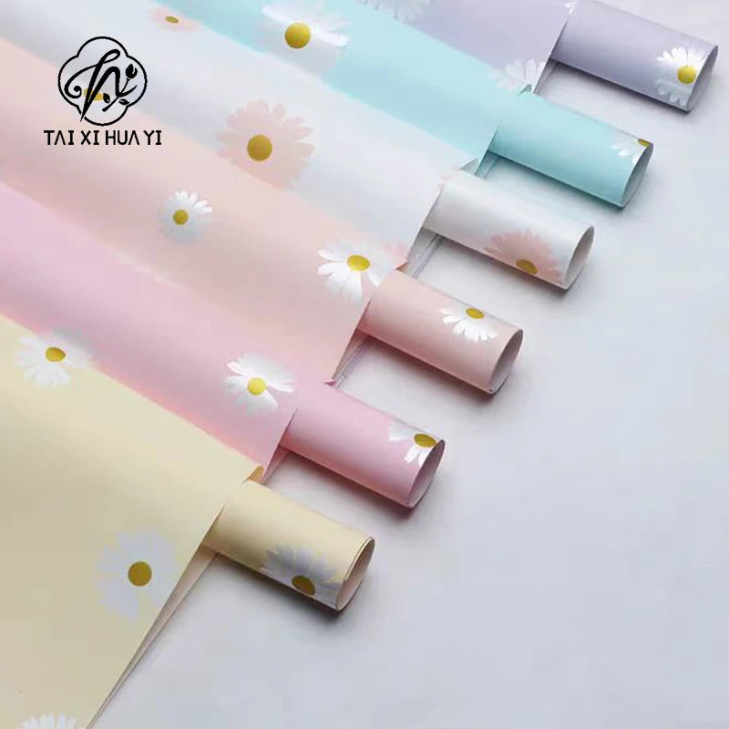 Simple and Fresh Flower Printed Waterproof Material for Flower Shop Bouquet Packaging Paper รูปสินค้าหลัก