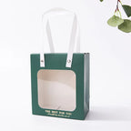 Wholesale Coated Craft Packaging Bags Transparent Window Eco-friendly Gift Bags for Valentine's Day Wedding