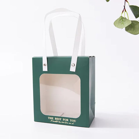 Wholesale Coated Craft Packaging Bags Transparent Window Eco-friendly Gift Bags for Valentine's Day Wedding