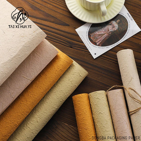 Floral Premium Sense Flower Wrapping Paper Hand Torn Dongba Paper Thickened Art Paper Bouquet Material Virgin Pulp Style PE