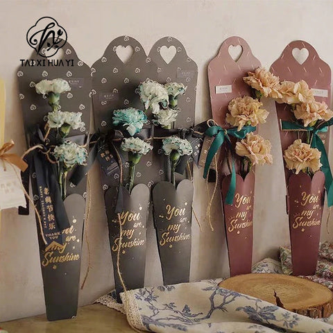 10pcs New Creative Kraft Paper Flower Box for Valentines Day Gifts and Flower Wrapping Packaging