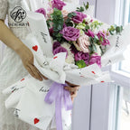 High Quality Heart Coated Single Side Waterproof Paper Eco-friendly Flower Bouquet Floral Gift