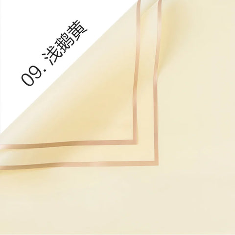 Golden Border Jelly Film Single-sided Coated Semi-transparent Matte Waterproof Flower Packaging Paper