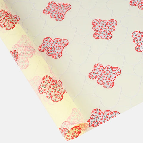 Korean Rose Flower Packaging Bear Print Soft Semi-Transparent Stretch Film for Garden Bear Cartoon Florist Supplies Gift Wrap