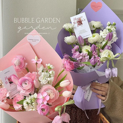Waterproof Single-Sided Coated Plastic Flower Wrapping Paper Pure Solid Color Bouquet Packaging Sheets for Florists