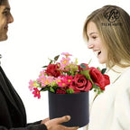 Wholesale Modern Luxury Cylinder Rigid Gift Box Recyclable Handmade Vanishing Teachers' Day Flowers Hugging Mini Flower