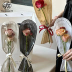 20-Pack Clear Plastic Rose Flower Bouquet Bags PE Coating for Floral Arrangements Mother's Day Gifts Florist Packaging Supplies