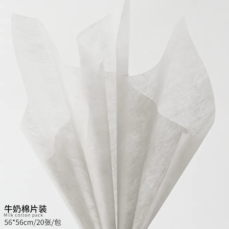Korean Style Single-Sided Coated Cotton Paper Milk Cotton Flower Packaging with Extracted Design