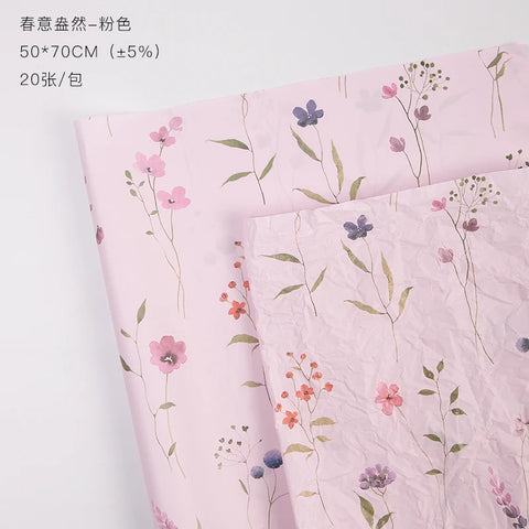 High-End Flower Wrapping Paper Hand-Rolled Ins Gift Packaging Tissue PE Coating Material
