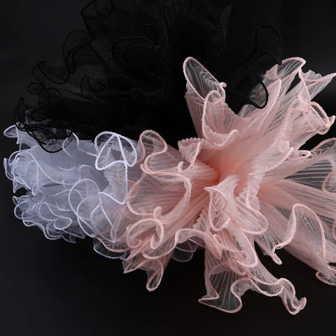Coated with Lights Wave Gauze Pleated Cake Baking Edging Gauze Flower Shop Fresh Flowers Packaging Materials