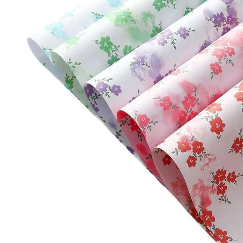 Internet Famous Art Paper Flower Bundle Packaging Single-Sided Coated Fresh Spring Broken Flowers Paper