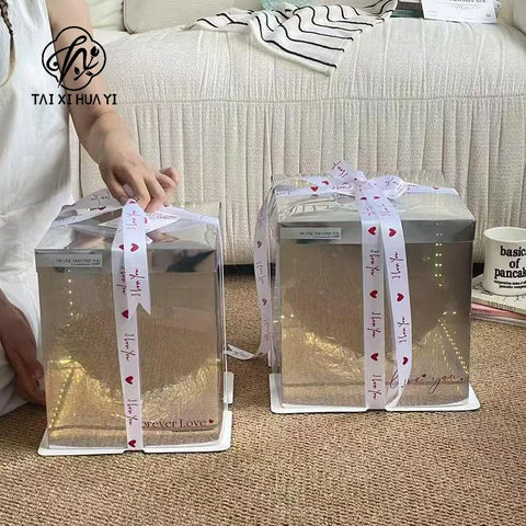 Square Shape Exquisite Tanabata Valentine's Day Flower Packaging Box for Flower Recycled Materials
