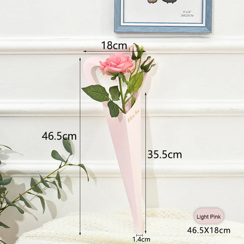 Eco-friendly Elegant Single Rose Waterproof Kraft Paper Bag Wedding Bouquet Packaging for Valentine's Day