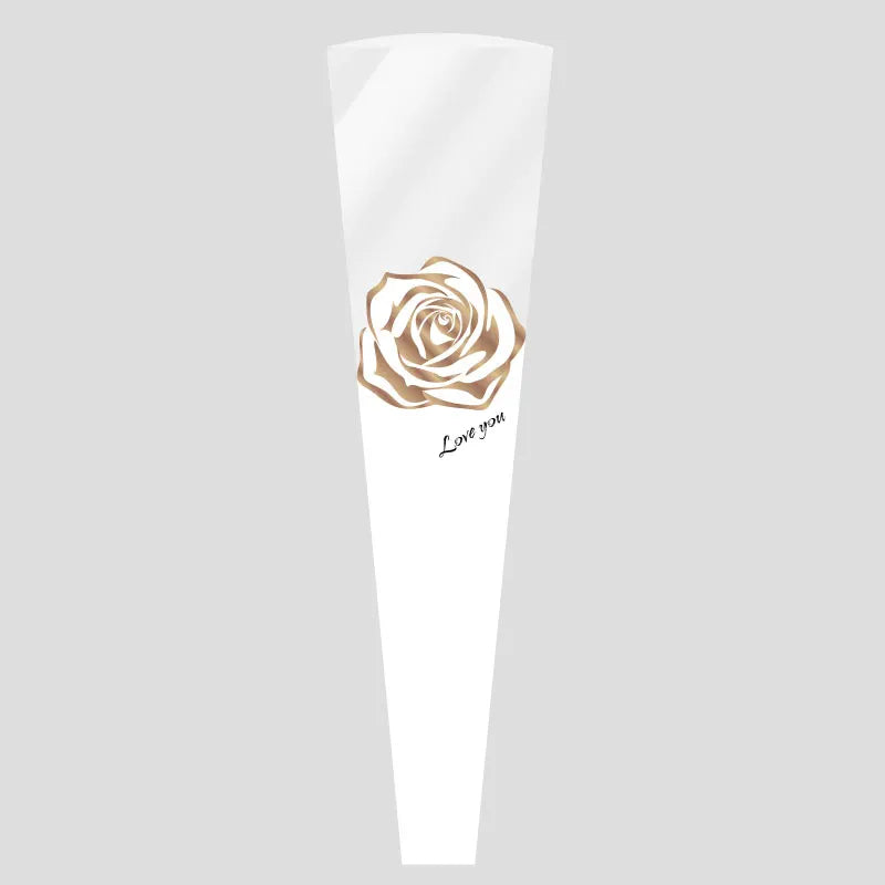 Elegant Rose Bouquet Bag for Mother's Day Valentine's Day Fresh Flower Packaging PE Coating