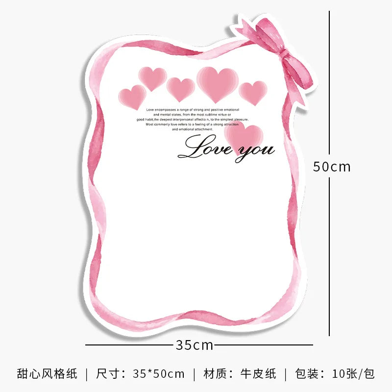 Mother's Day Eco-Friendly Recyclable Sweetheart Style Flower Kraft Paper Packaging Single Side Coated Elegant Romantic Gift Wrap