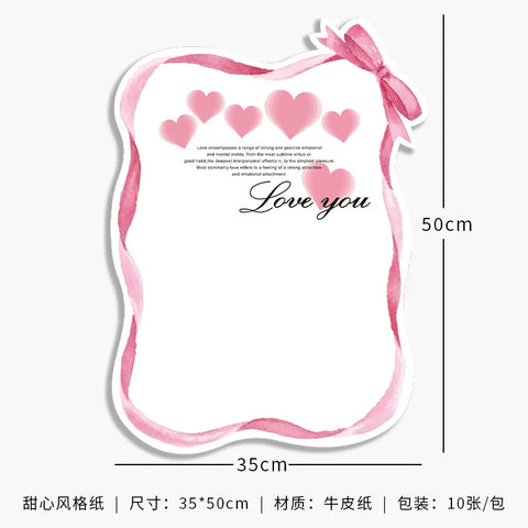 Mother's Day Eco-Friendly Recyclable Sweetheart Style Flower Kraft Paper Packaging Single Side Coated Elegant Romantic Gift Wrap