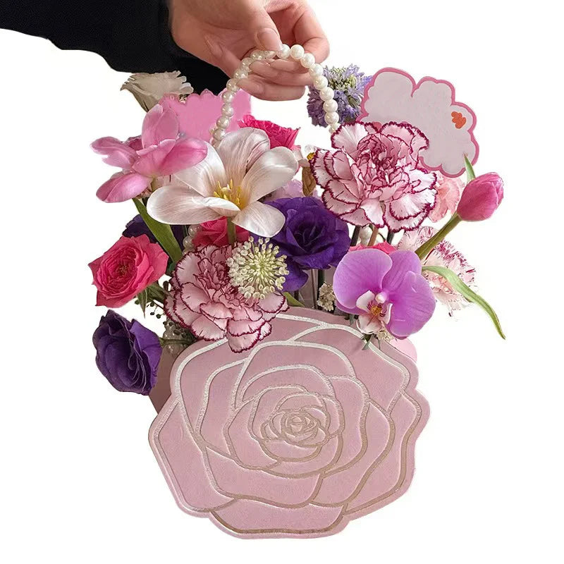 Elegant Camellia Pearl Gift Box Single Side PE Coating Synthetic Paper for Romantic Occasions Like Mother's Day Floral Present