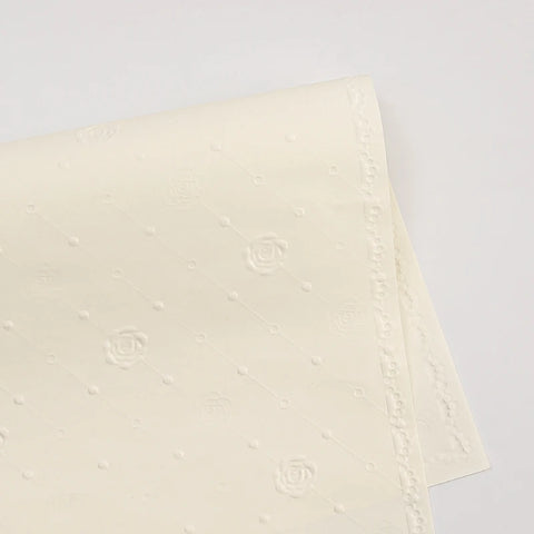 Fresh Flower Bouquet and Gift Wrapping 52x52cm Rose Pattern Embossed Specialty Paper with PE Coating for Valentine's Day