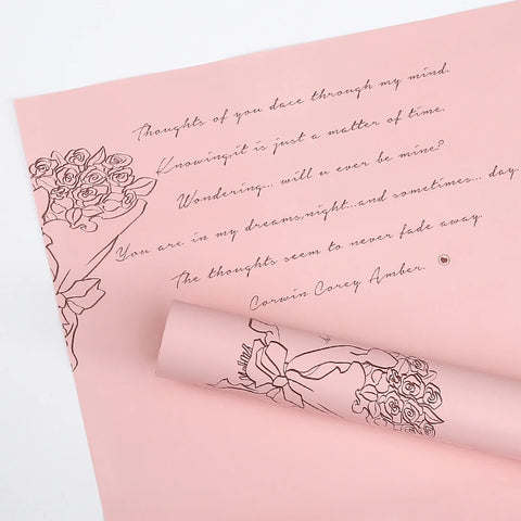 Vintage Waterproof Bouquet Flower Wrapping Paper PE Made From Premium Plastic Paper Material for Gift Wrapping