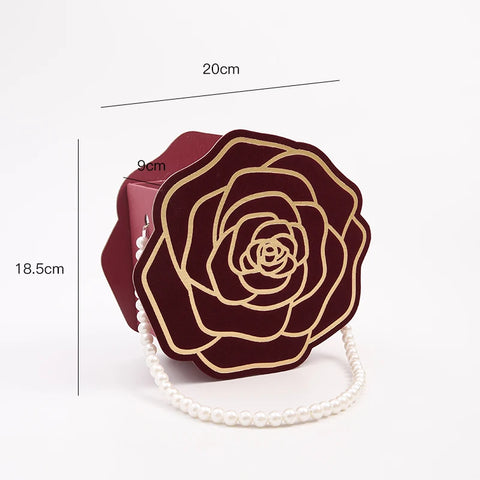 Elegant Camellia Pearl Gift Box Single Side PE Coating Synthetic Paper for Romantic Occasions Like Mother's Day Floral Present