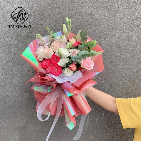 Single-sided Coated Waterproof Thickened Precious Pearl Gloss Paper Elegant Wrapping Flower Paper