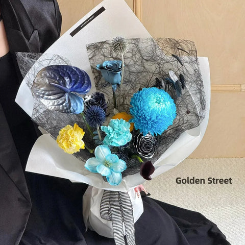 Lafite Coated Hollow Art Paper Solid Color Flower Bundle Packaging Single Side Coat Water-proof Eco-Friendly Recyclable