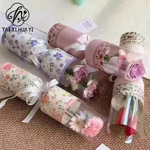 High Quality Elegant Country Style Single Flower Bundle Waterproof Specialty Paper Blossom Packaging