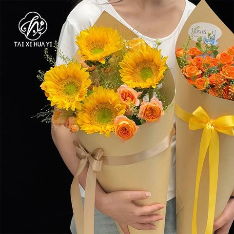 Extra Large Giant Ice Cream Floral Thick Sturdy Specialty Paper PE Coated Single Side Waterproof Fresh Flower Bouquet Wrapping