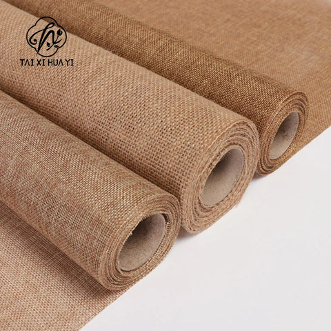 Wholesale 50cm*3m Linen Fabric Roll Rose Bouquet Flower Wrapping Paper Elegant Gift Packaging Paper