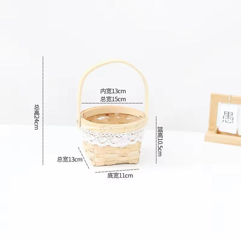 Handmade Wicker Basket Home Storage Fashionable Hanging Eco-friendly Rattan Woven Flower Basket