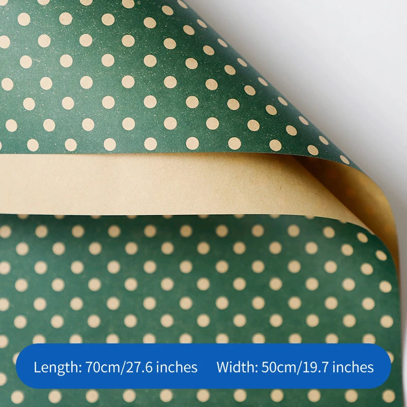 Single-Sided Polka Dot Kraft Wrapping Paper Recyclable Christmas Dotted Packaging Gift Wrap Gift Wrapping Paper