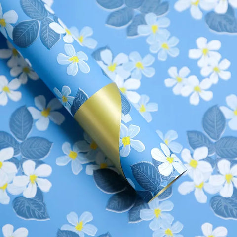 58*58cm Colorful Flower Design Waterproof Wrapping Paper Golden Package Bouquet Packaging Supplies